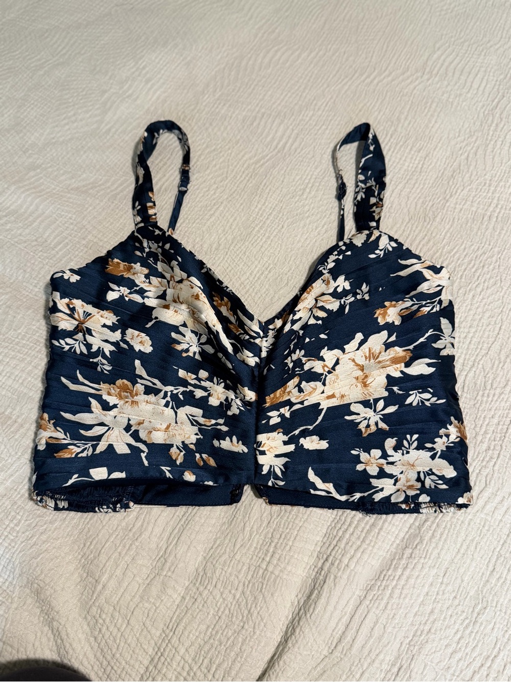 Abercrombie & Fitch Navy Floral V-Neck Cami